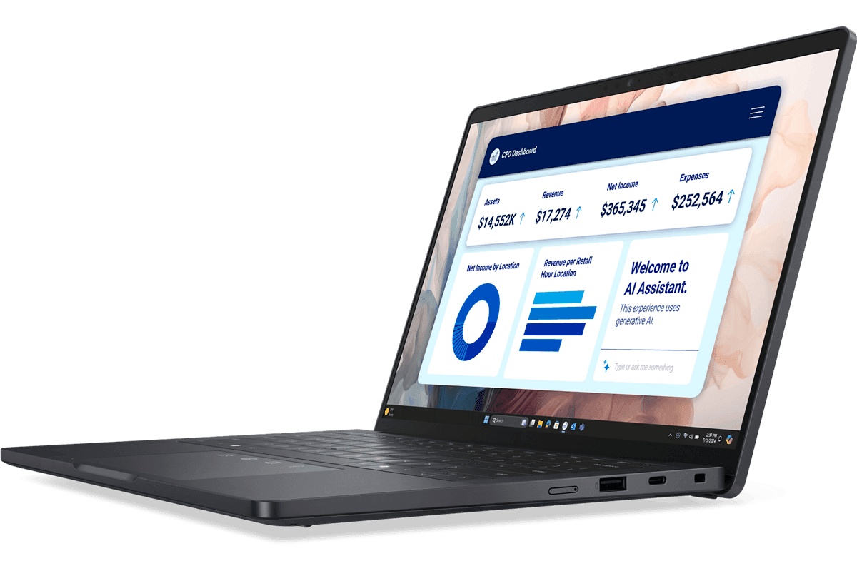 Dell Pro Premium 13 (PA13250) ultraportable business laptop, side view