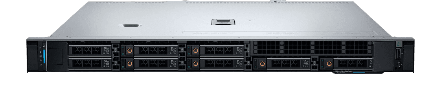 Dell PowerEdge R360 1U single-socket rack server front and side view