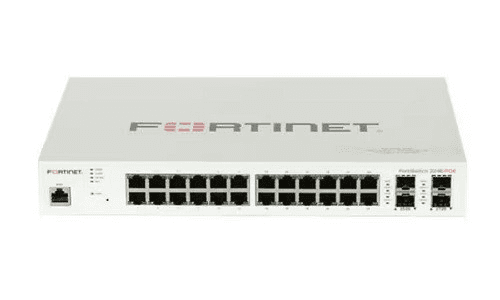 Fortinet FortiSwitch FS-224E 24-Port Gigabit Ethernet Switch front view