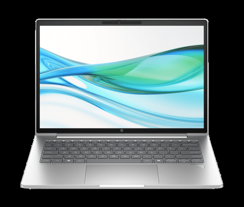 HP ProBook 440 14 inch G11 business laptop in Pike Silver, open front view