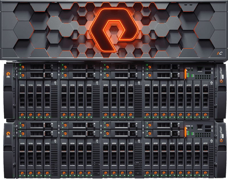 Pure Storage FlashArray C R5 capacity-optimised all-flash storage array front view