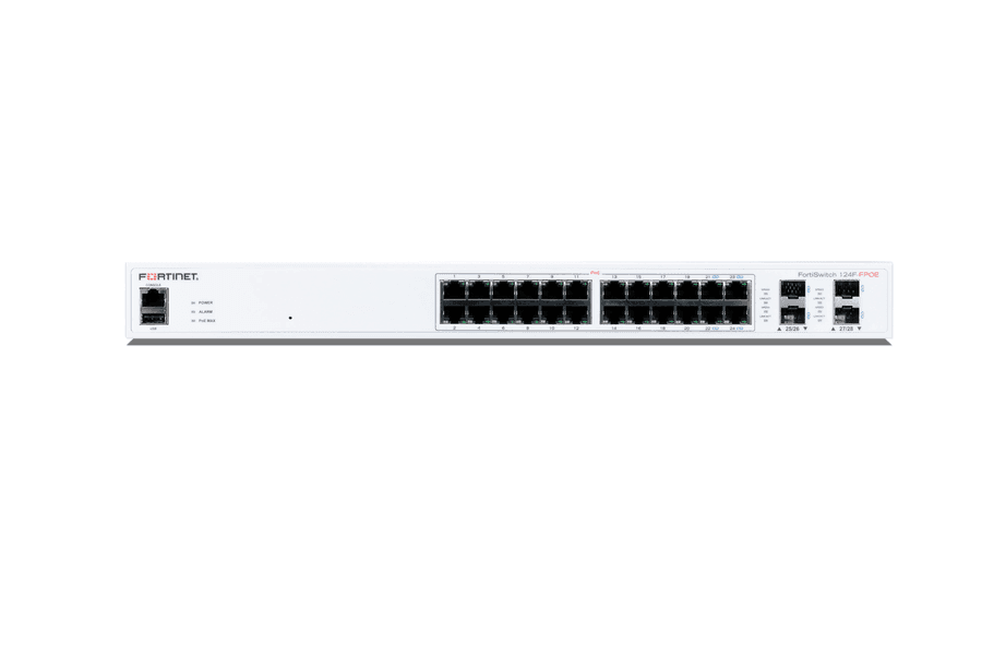 Fortinet FortiSwitch 424E 24-port 10GE SFP+ aggregation switch front view