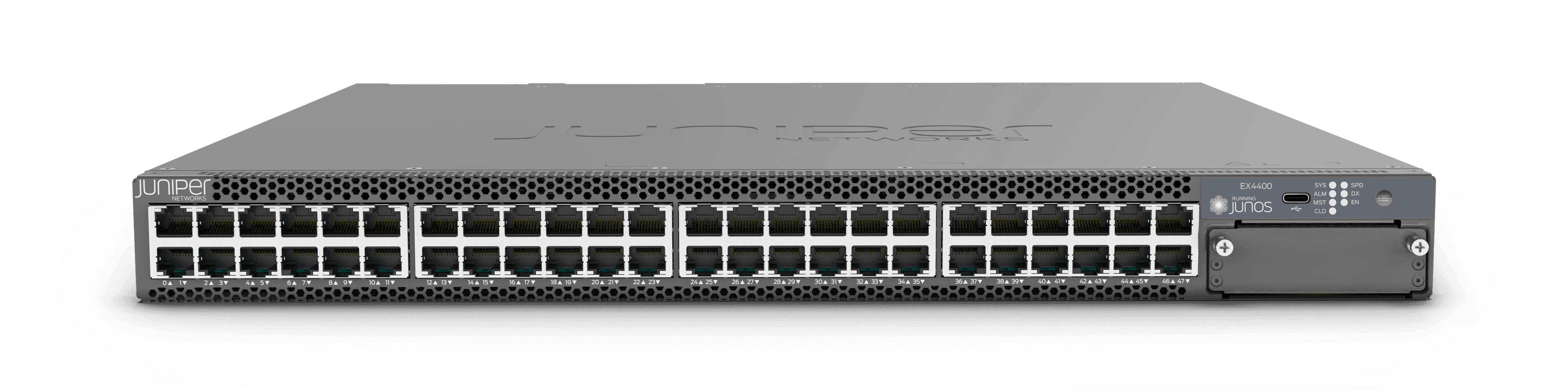 Juniper EX4650 25GbE data centre switch front panel transparent background