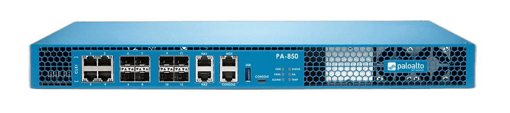 Palo Alto Networks PA-850 1U rack-mounted NGFW appliance front view