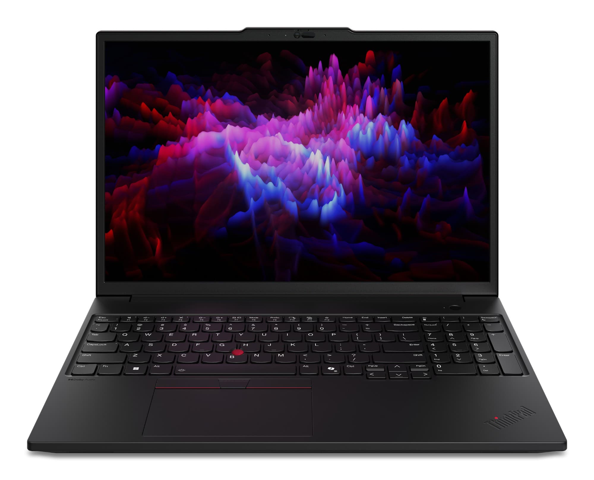 Lenovo ThinkPad P16s Gen 3 (Intel) mobile workstation in black — front view of the 16-inch WUXGA anti-glare display