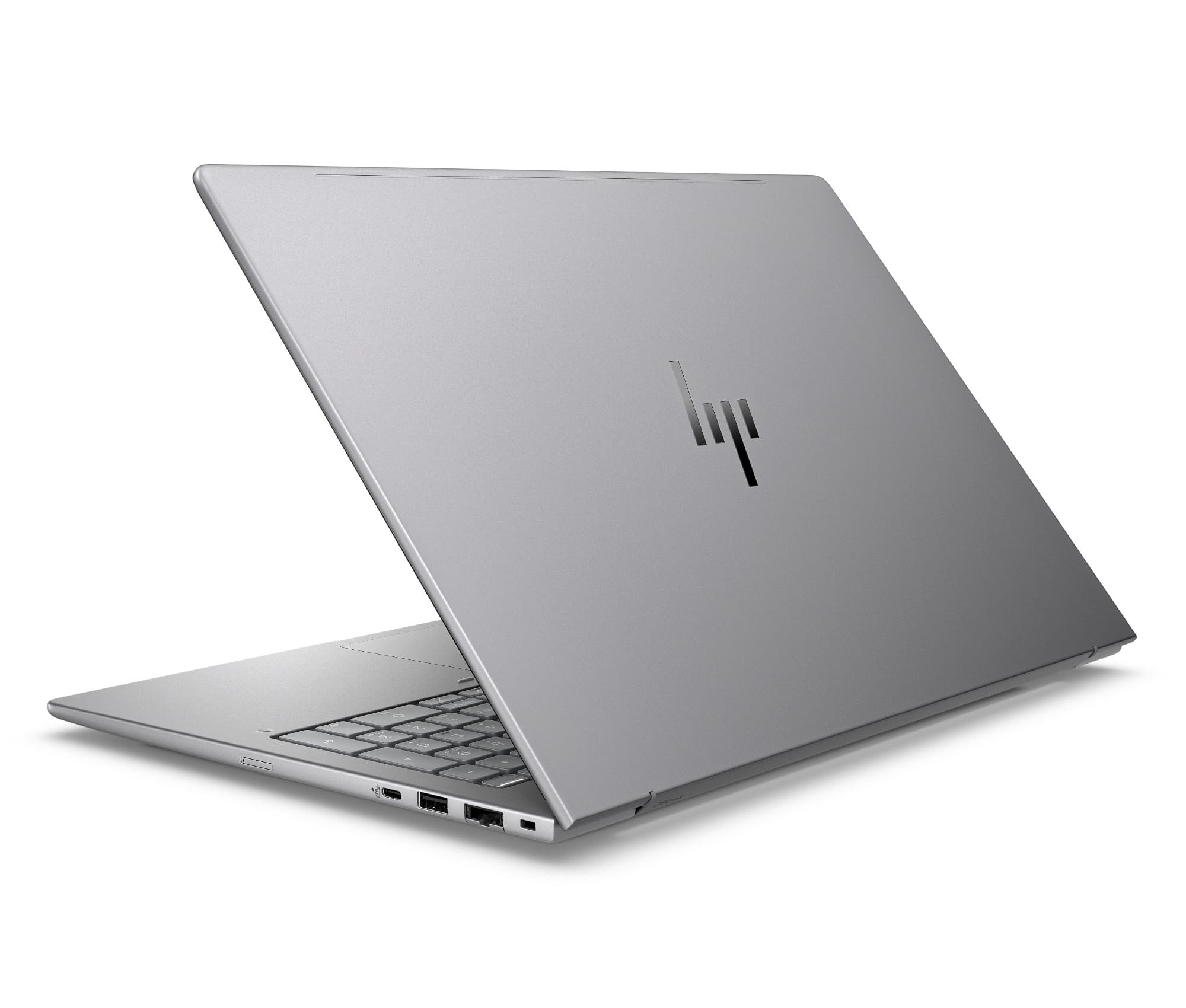 HP ZBook 8 G1i Data Science mobile workstation in Meteor Silver, open front three-quarter view