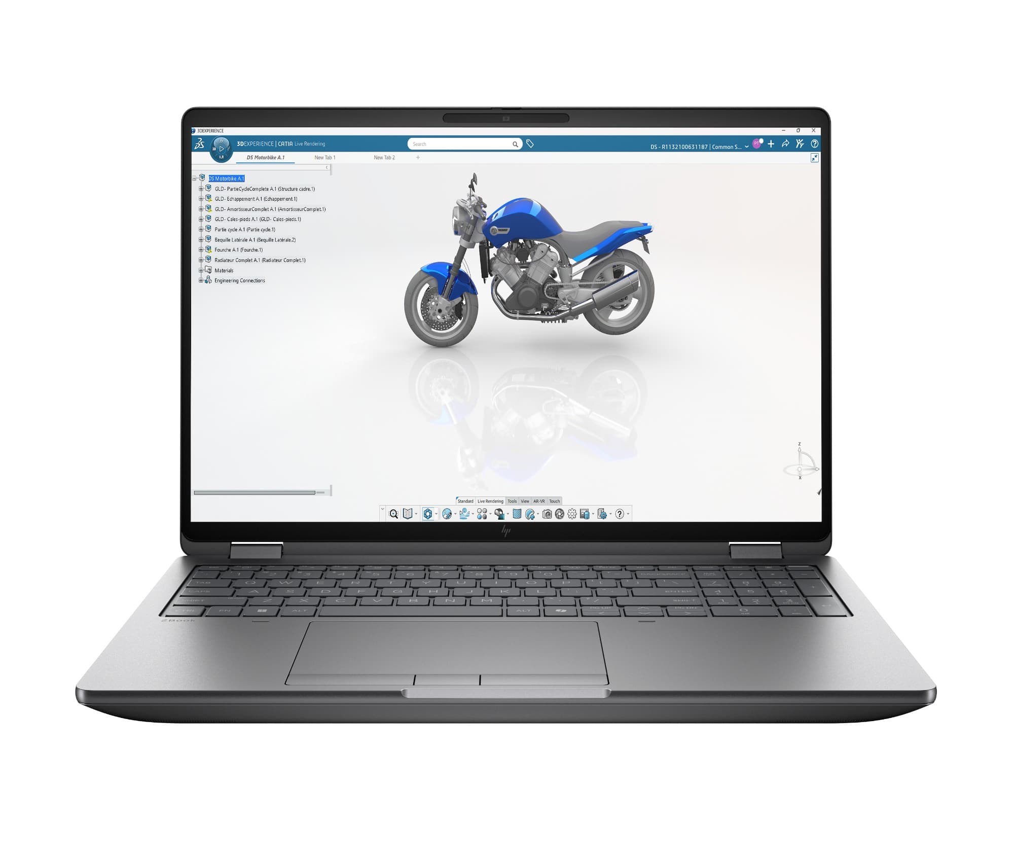 HP ZBook Fury G1i mobile workstation, open front three-quarter view showing the display and keyboard
