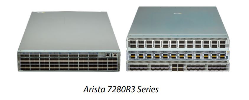 Arista 7280R3A Series universal leaf spine switch front panel view