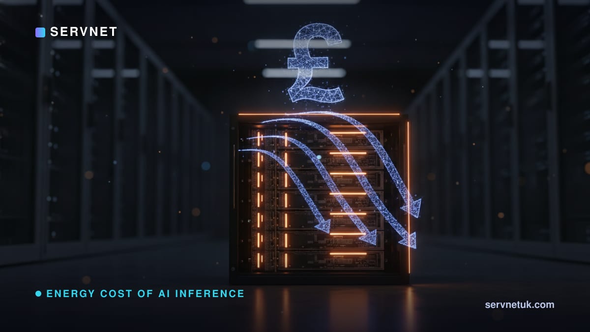 AI Inference Energy Cost 2026: Pounds per Million Tokens — article cover art