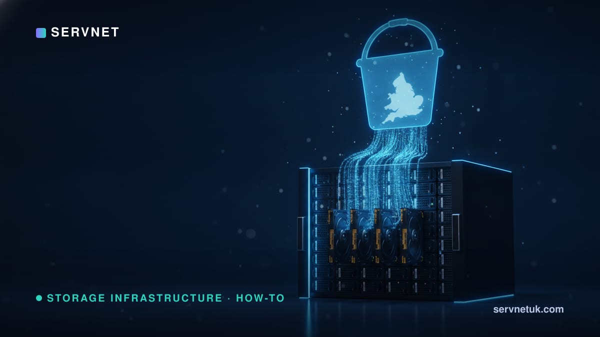 Object storage server hardware: speccing nodes for S3-compatible workloads (UK 2026) — article cover art