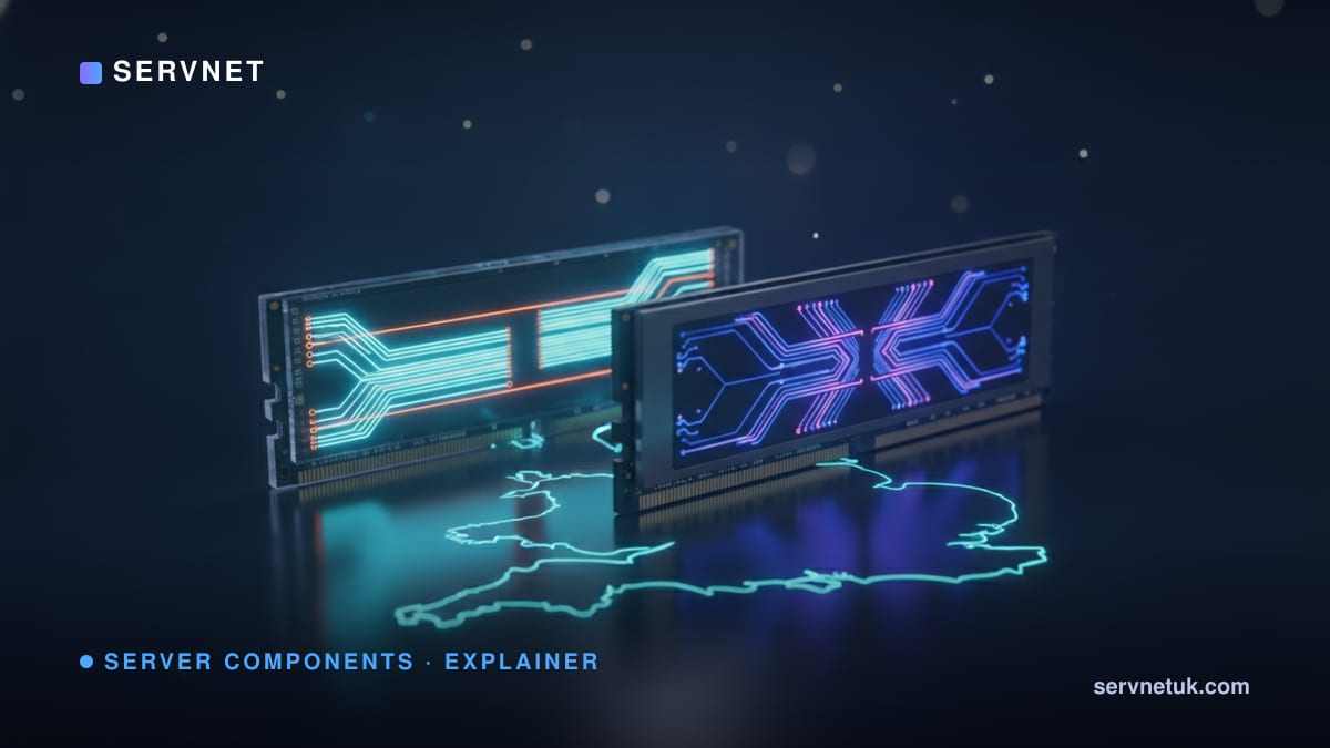 RDIMM vs MRDIMM: how multiplexed DDR5 changes server memory in 2026 (UK) — article cover art