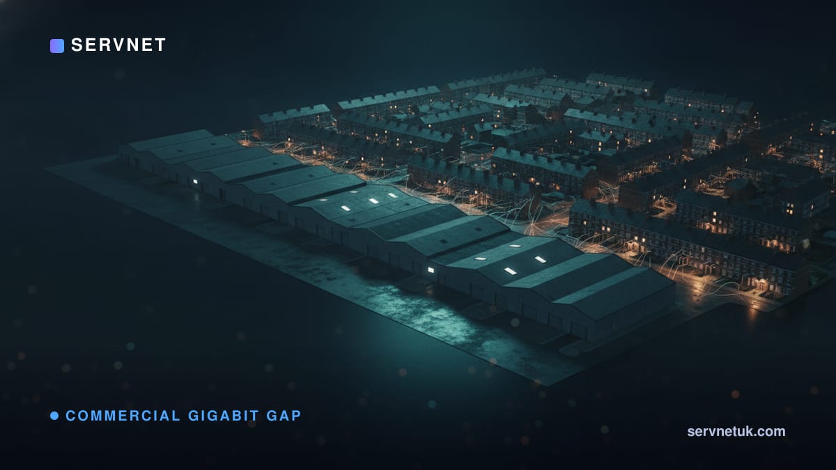 The commercial gigabit gap: the UK premises that cannot order a gigabit broadband connection