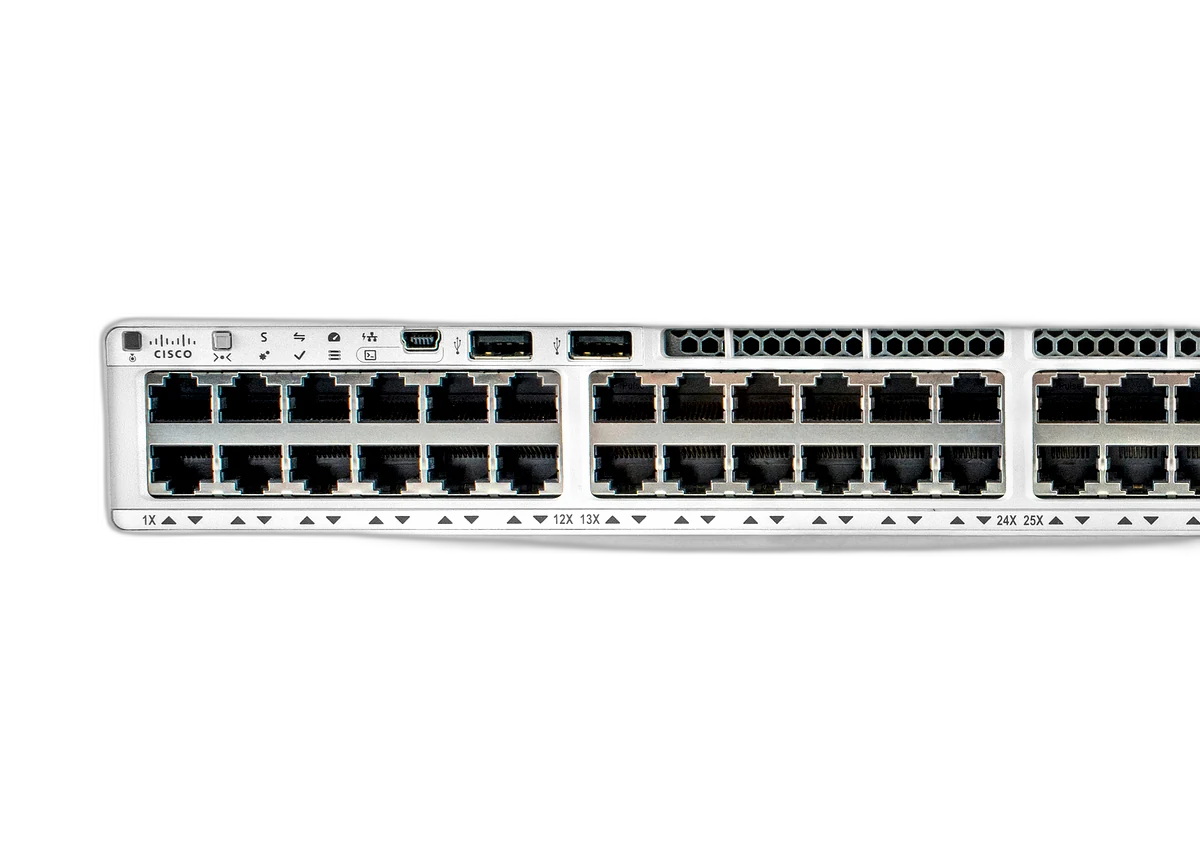 Cisco Catalyst 9200L 48-port PoE+ enterprise access layer managed switch front view