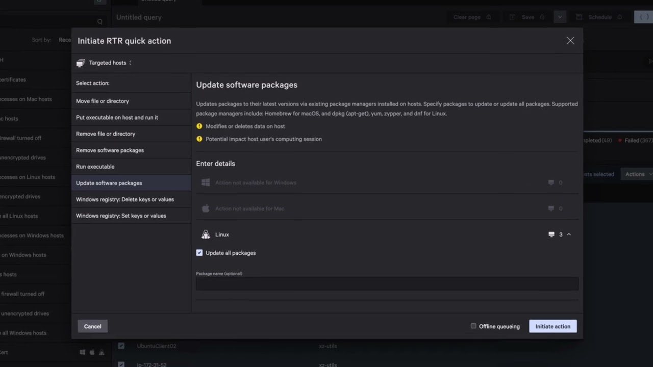 CrowdStrike Falcon for IT — real-time endpoint visibility and response showing automated remediation, asset inventory, software management, and Charlotte AI-powered ask-and-answer capabilities
