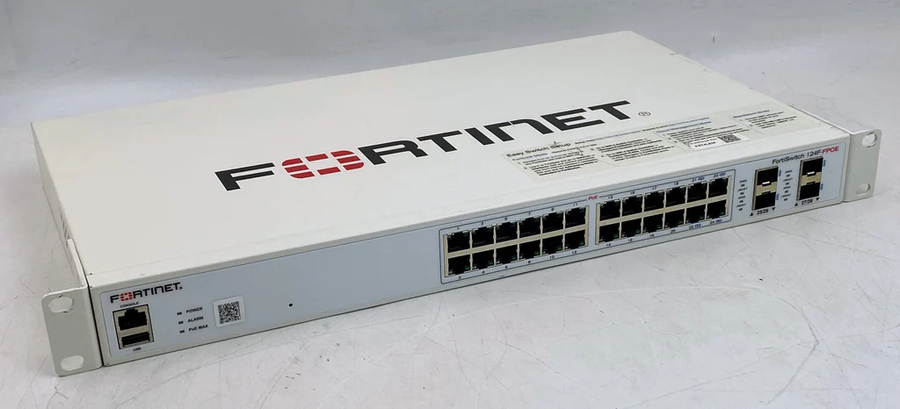 Fortinet FortiSwitch FS-124F 24-Port Gigabit Ethernet Switch front view
