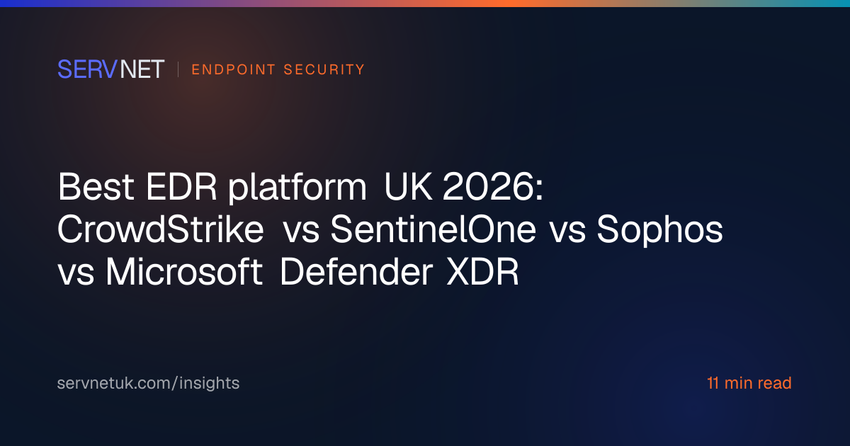 Best EDR platform UK 2026: CrowdStrike vs SentinelOne vs Sophos vs ...