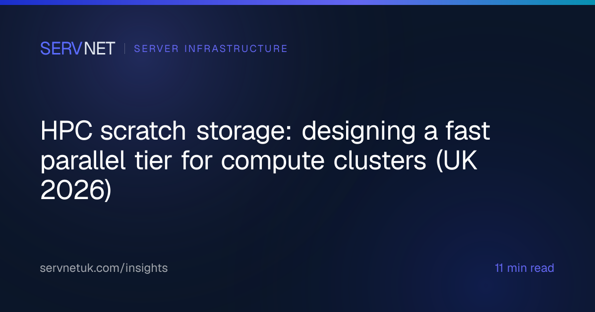 HPC scratch storage: designing a fast parallel tier for compute ...