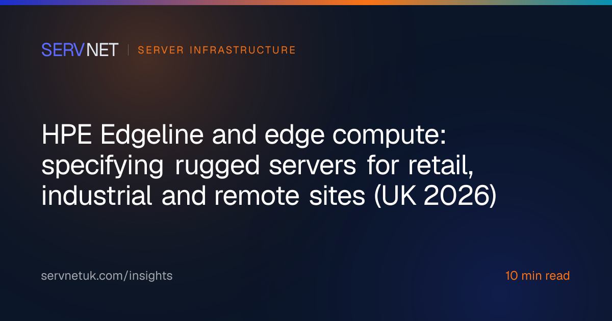 HPE Edgeline and edge compute: specifying rugged servers for retail ...