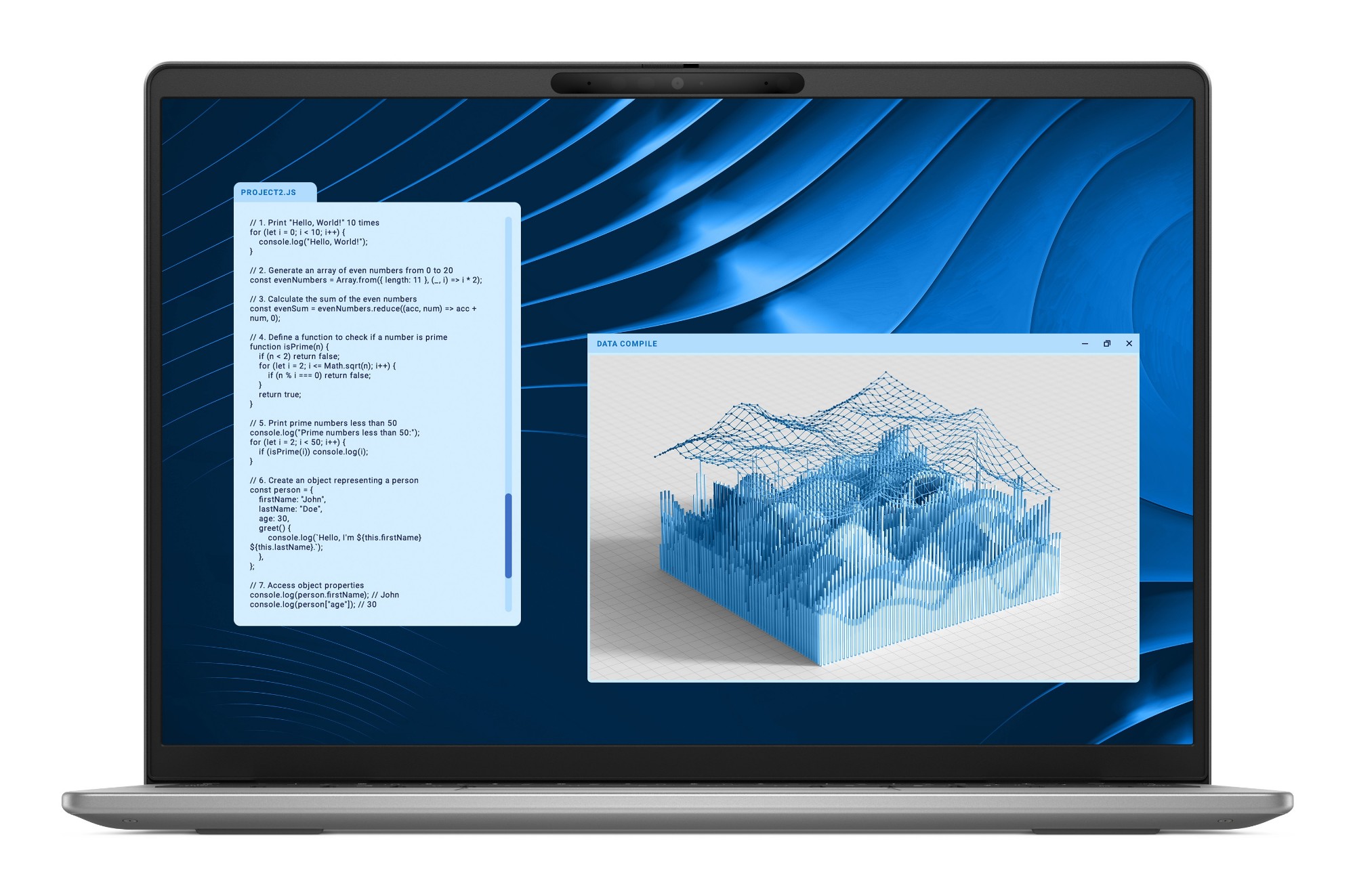 Dell Latitude 5455 Snapdragon X Copilot+ business laptop in grey aluminium — front view of the 14-inch 16:10 display