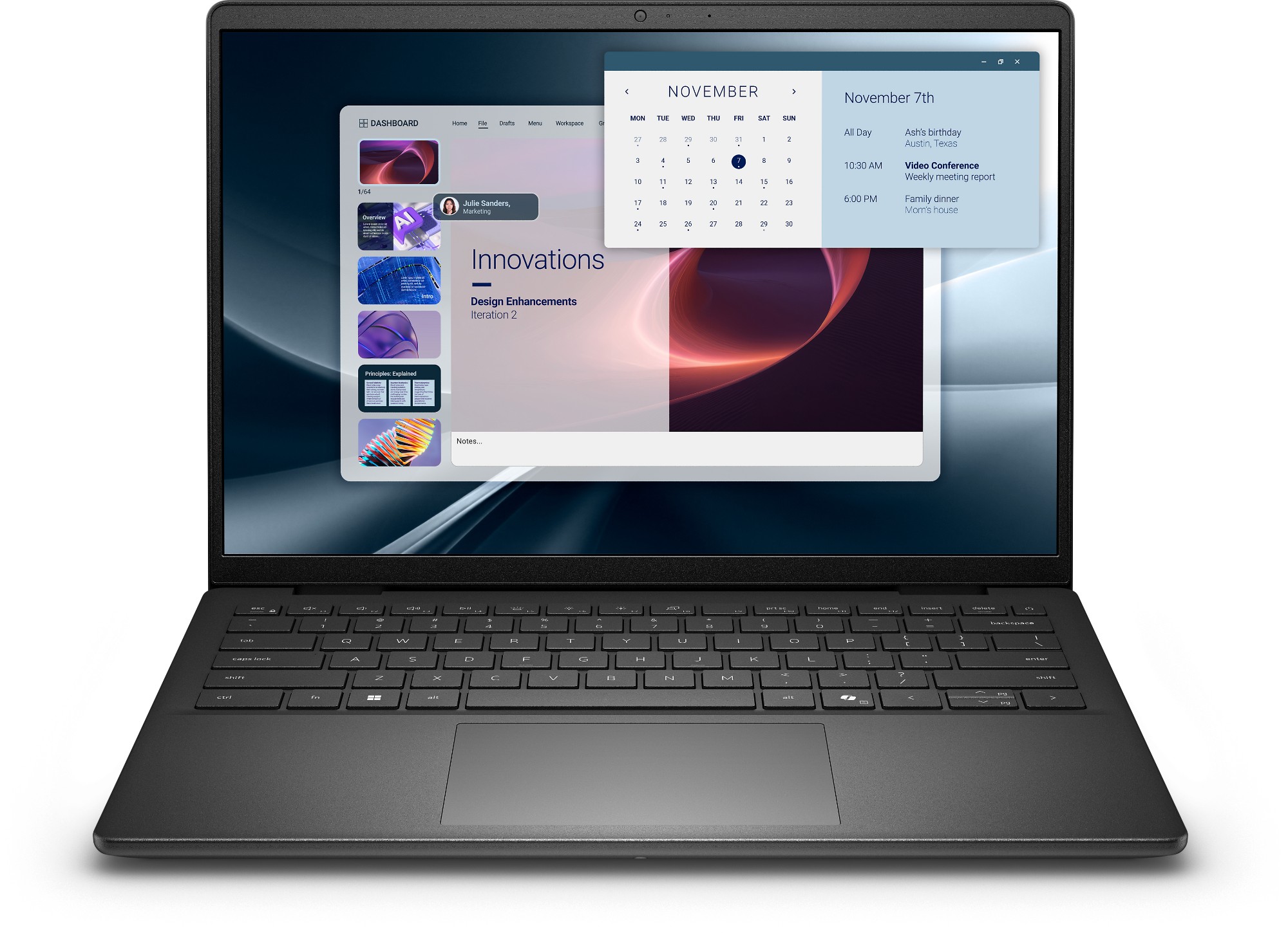 Dell Pro 14 Essential (PV14255) AMD Ryzen variant — front view, black chassis