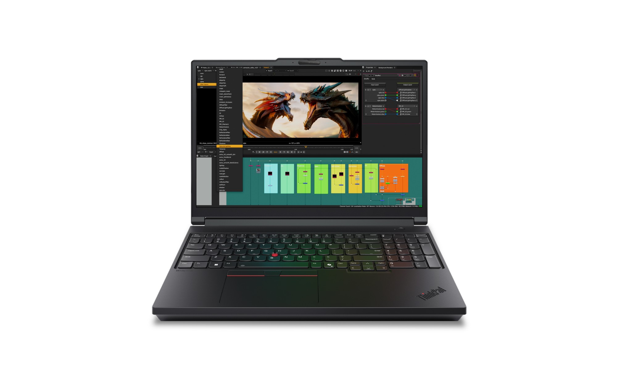Lenovo ThinkPad P16 Gen 3 mobile workstation in black — front view with 16-inch 16:10 WUXGA display