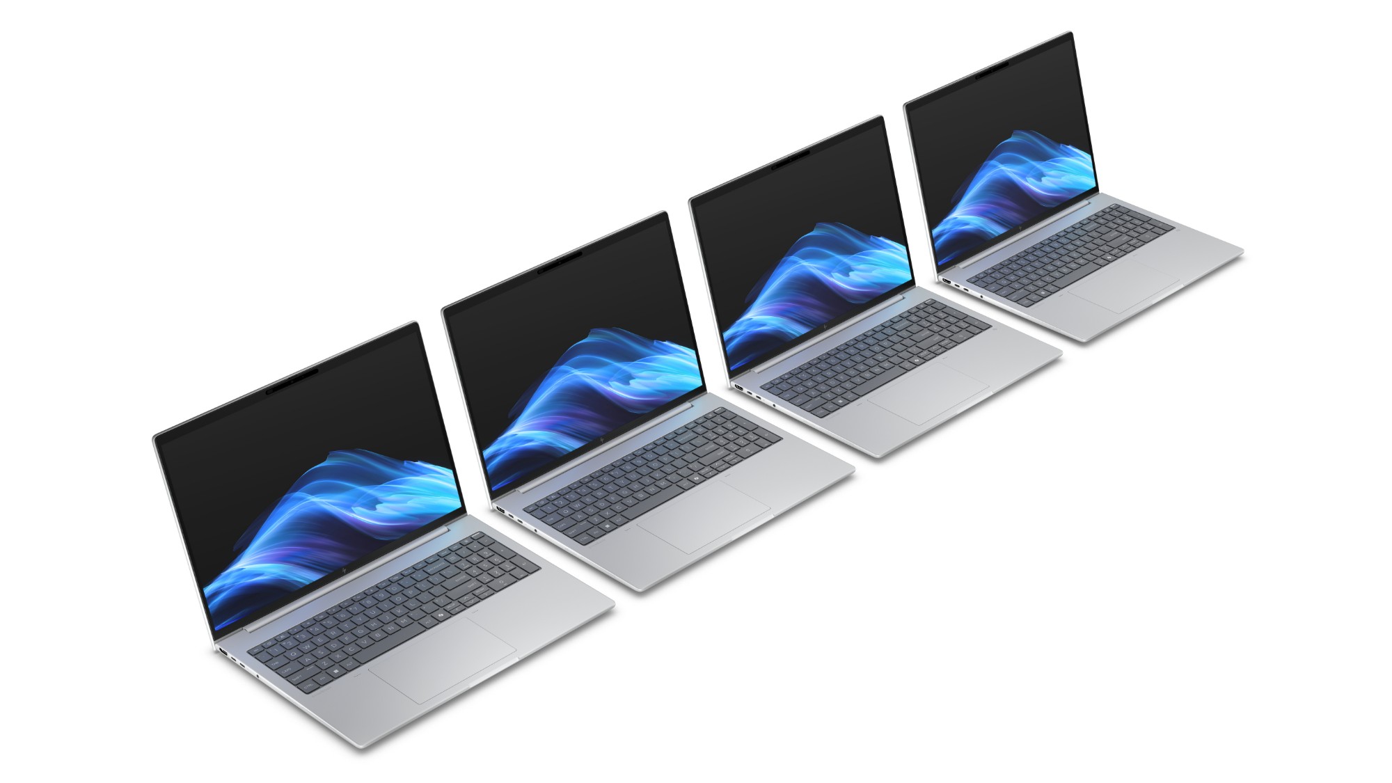 HP EliteBook 8 G1a shown in profile highlighting its slim aluminium body with Thunderbolt 4 USB-C, USB-A and HDMI 2.1 ports
