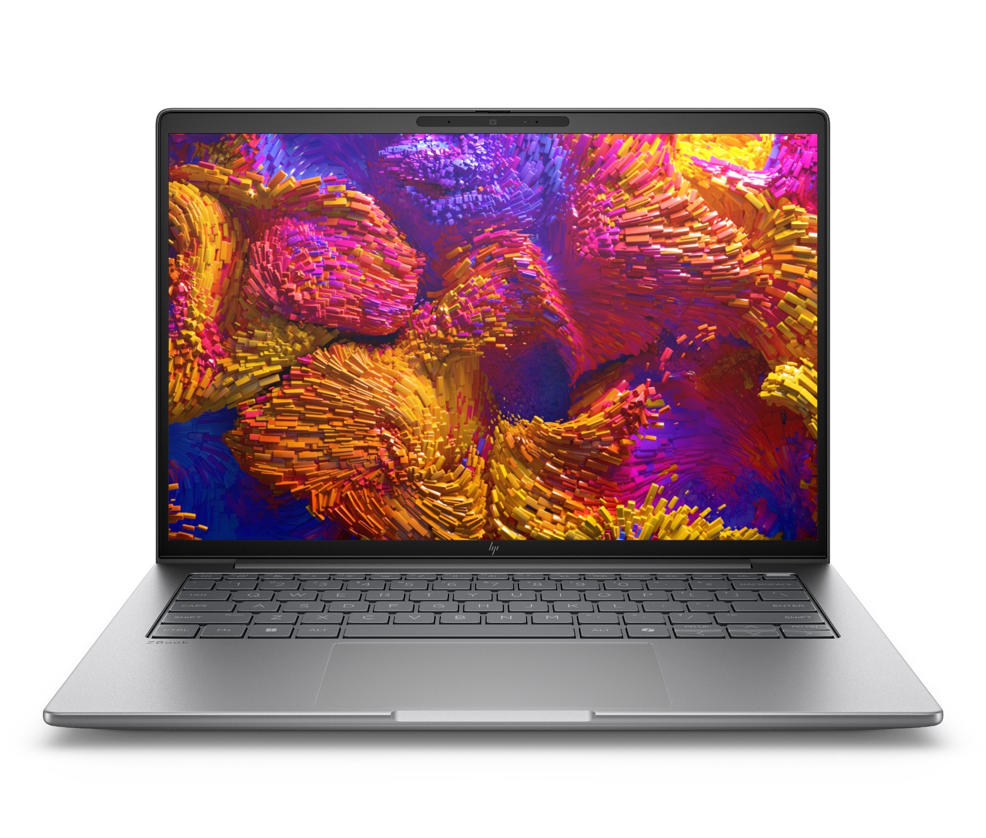 HP ZBook 8 (AMD) 14-inch mobile workstation in Meteor Silver, front view open