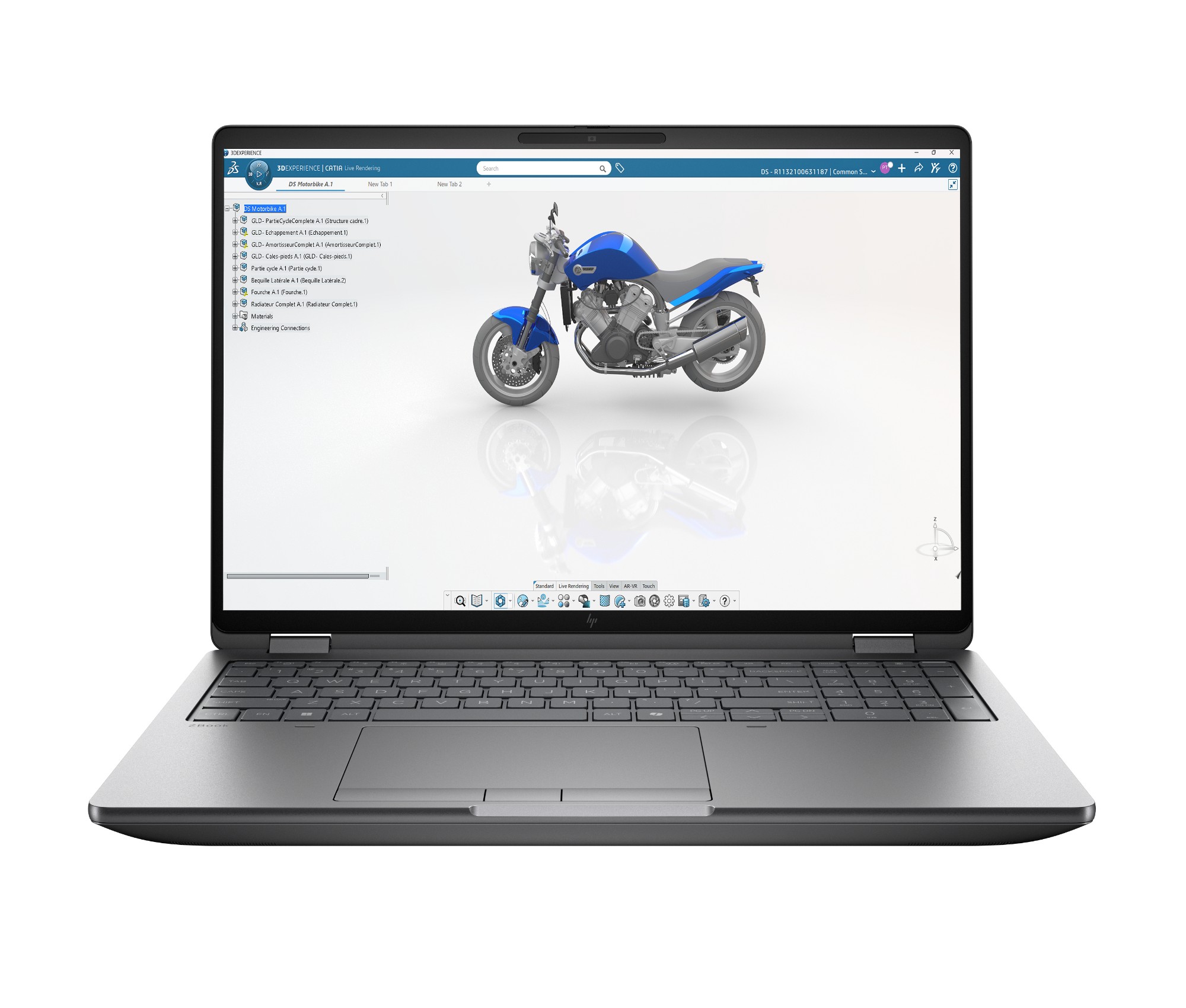 HP ZBook Fury G1i mobile workstation, open front three-quarter view showing the display and keyboard