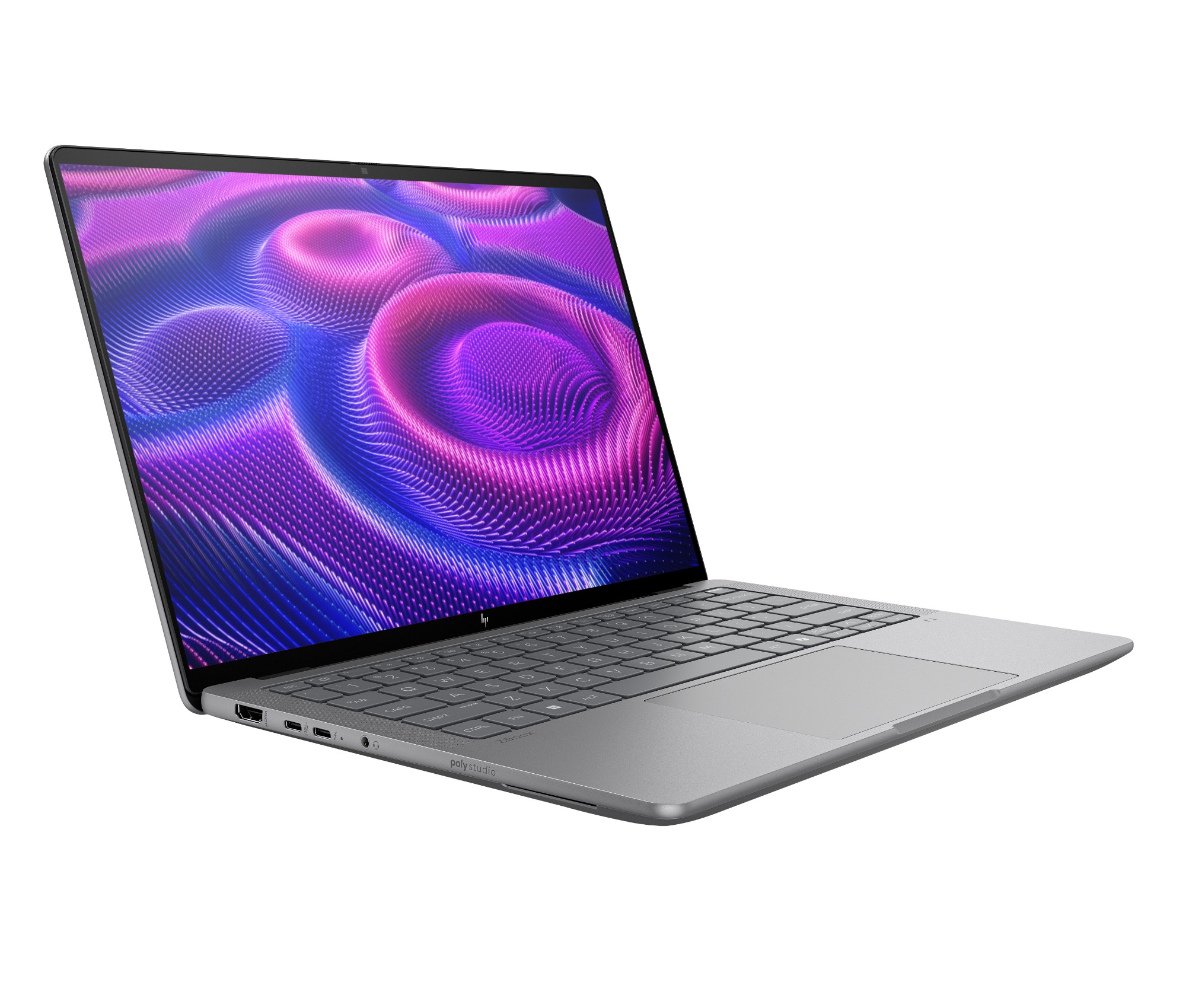 HP ZBook Ultra 14 inch G1a shown at an angle highlighting the thin 18.1 mm chassis and port layout