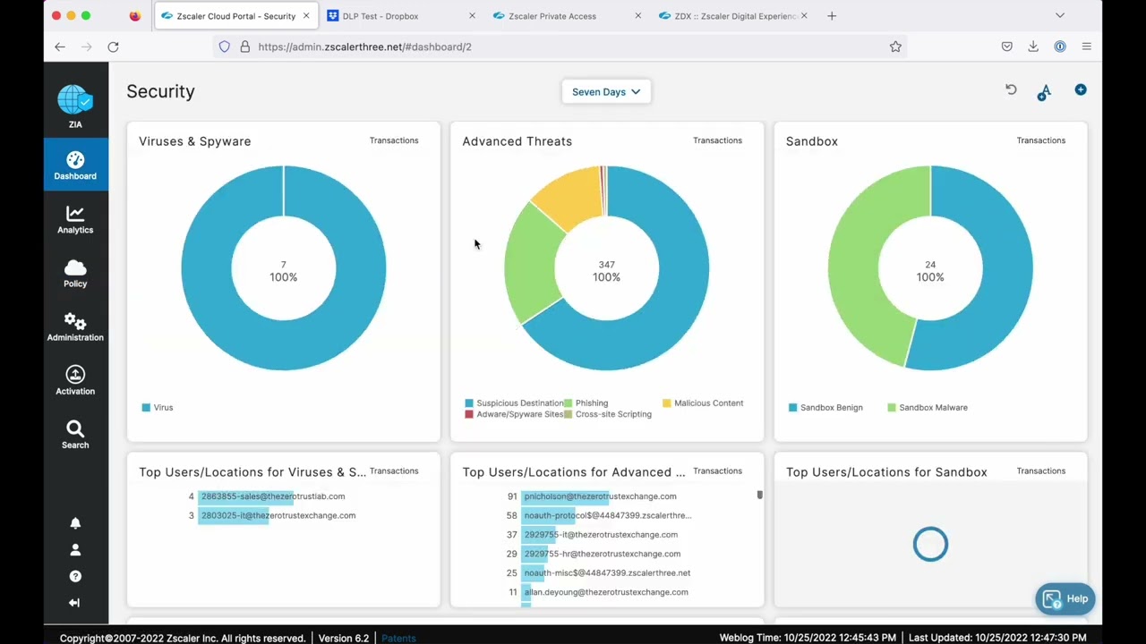 Zscaler Zero Trust Exchange platform overview — showing unified security architecture for users, workloads, IoT/OT devices and B2B partners with direct-to-app connections, threat prevention, and data protection across 160+ global data centres